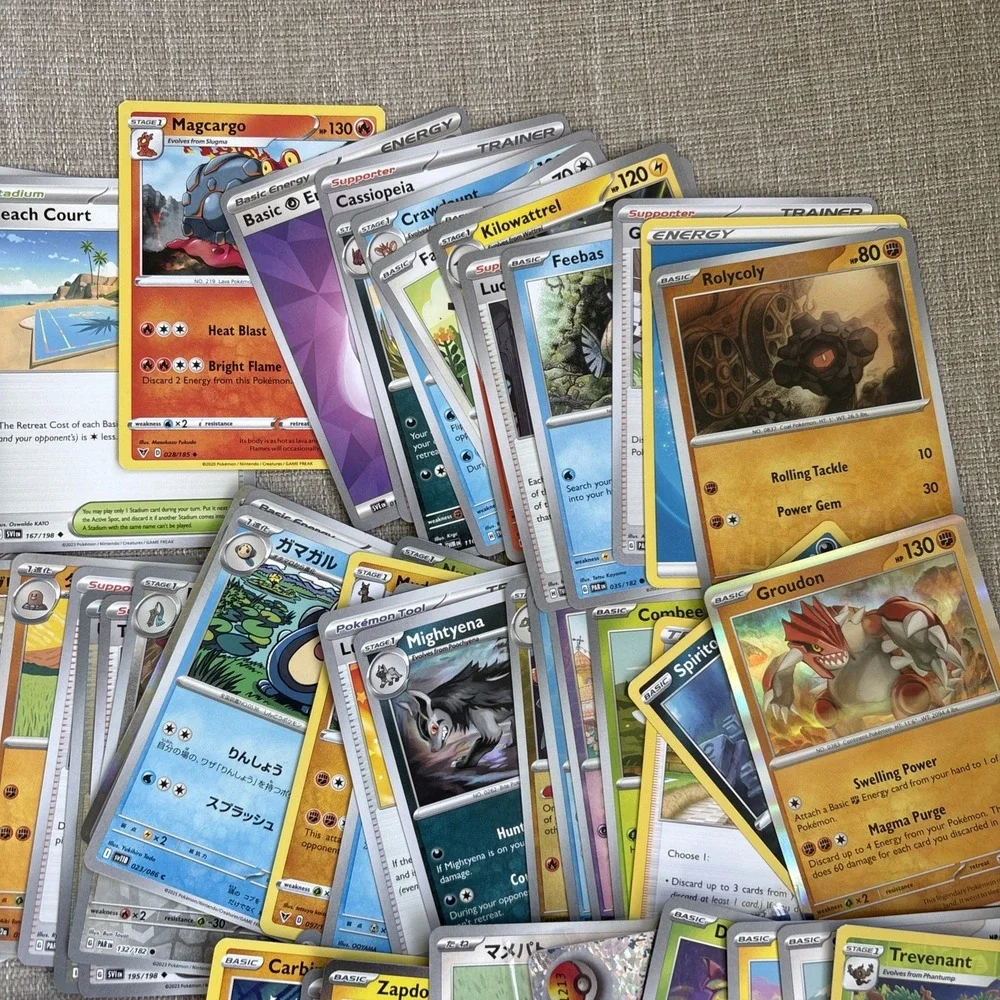 Pokémon 79 card lot Mixed Years Collectors Japanese Supporter Stadium Energy